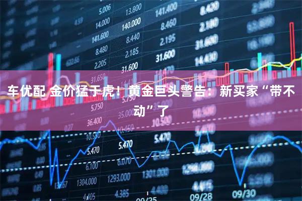 车优配 金价猛于虎！黄金巨头警告：新买家“带不动”了