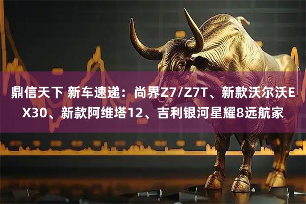 鼎信天下 新车速递：尚界Z7/Z7T、新款沃尔沃EX30、新款阿维塔12、吉利银河星耀8远航家