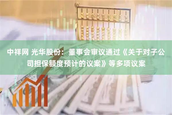 中祥网 光华股份：董事会审议通过《关于对子公司担保额度预计的议案》等多项议案