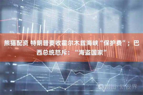 熊猫配资 特朗普要收霍尔木兹海峡“保护费”；巴西总统怒斥：“海盗国家”